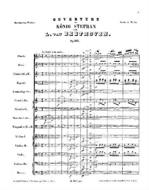 Beethoven's Werke, 23 = Serie 3: Ouverturen für Orchester. Ouverture zu König Stephan : op. 117