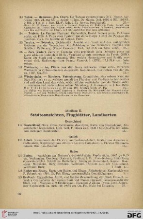 Abteilung II. Städteansichten, Flugblätter, Landkarten (Nr. 119-446)