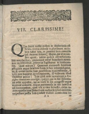 Vir Clarissime!
