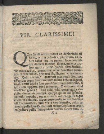 Vir Clarissime!