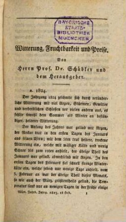 Württembergische Jahrbücher für vaterländische Geschichte, Geographie, Statistik und Topographie, 1825