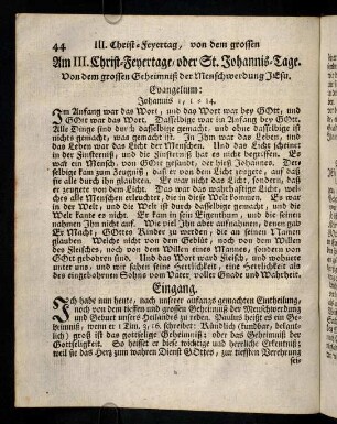 44-52, Am III. Christ-Feyertage oder St. Johannis-Tage