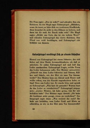 Eulenspiegel verdingt sich zu einem Schuster