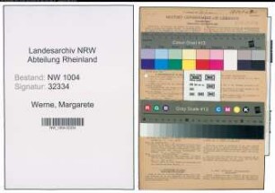 Entnazifizierung Margarete Von Werne , geb. 04.08.1903 (Verw.Angestellte)