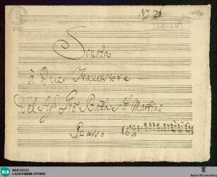 Sonatas - Mus. Hs. 825 : fl (2), b; G; GroT 3966-G