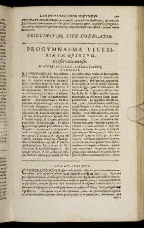 Triclinium, Sive Coenatio. Progymnasma Vicesimum Quintum. - Progymnasma Tricesimum Septimum.