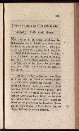 Zwey und zwanzigste Schilderung.