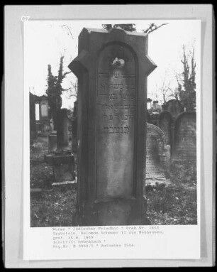Grabstein von Salomon Scheuer 2. aus Neuhausen (gestorben 1869.08.16)