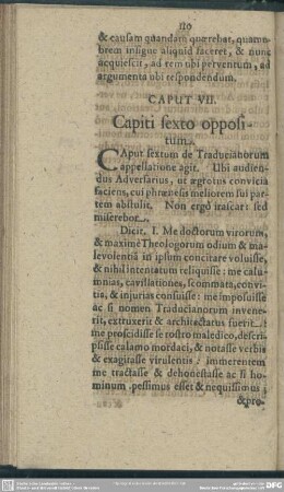 Caput VII. Capiti sexto oppositum