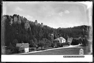Blick auf den Gasthof Ottomühle im Rosenthal-Bielatal