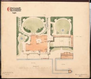 Fest- und Gesellschaftshaus für die deutsche Marine Schinkelwettbewerb 1899: Lageplan 1:500