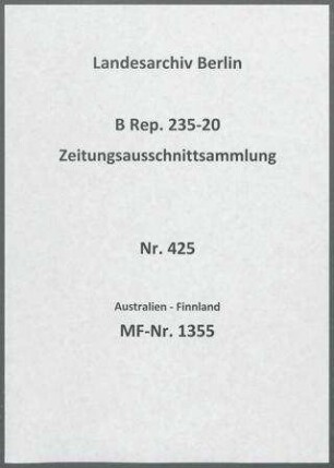 Australien - Finnland