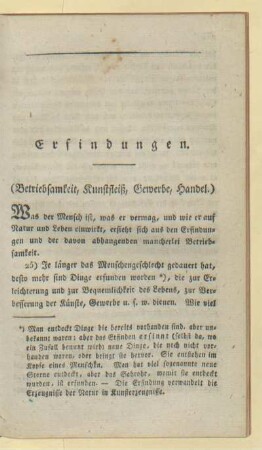 Erfindungen. (Betriebsamkeit, Kunstfleiß, Gewerbe, Handel.)