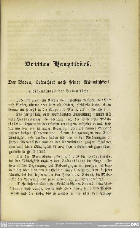 Drittes Hauptstück. Der Boden, betrachtet nach seiner Räumlichkeit