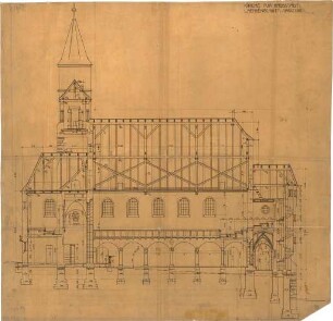 Fischer, Theodor; Gaggstatt; Ev. Kirche - Längsschnitt