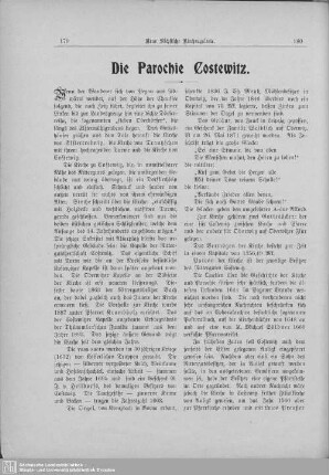 Die Parochie Costewitz