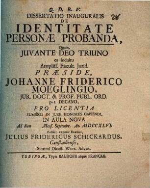 Diss. inaug. de identitate personae probanda