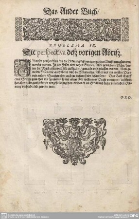 Problema IX. Die perspectiva deß vorigen Abriß.