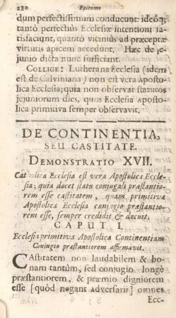 De continentia, seu castitate.