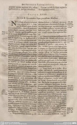 CAPUT XVIII. De Usu & Operationibus hujus praecedentis Machinae.