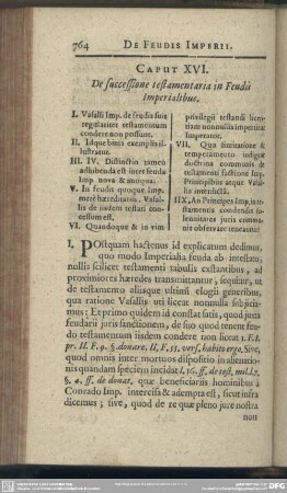 Caput XVI. De successione testamentaria in Feudis Imperialibus