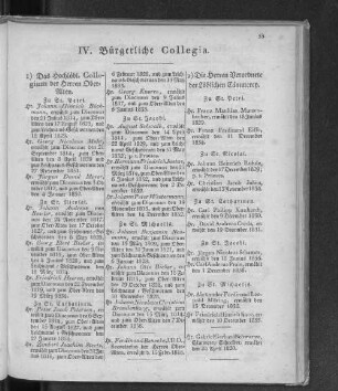 IV. Bürgerliche Collegia.