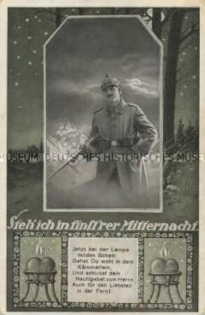 Wachsoldat, mit Vers