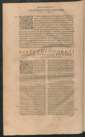 Beati Theodoreti Episcopi Cyrensis Explanatio In Amos Prophetam.