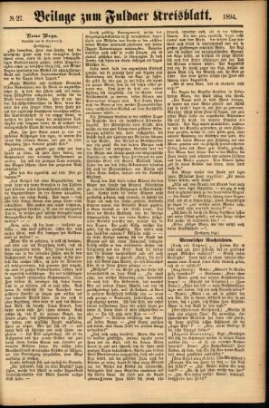 Zweite Ausgabe vom Samstag, den 03. März 1894.