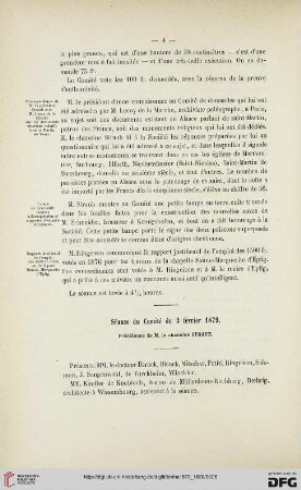 Séance du Comité du 3 février 1879