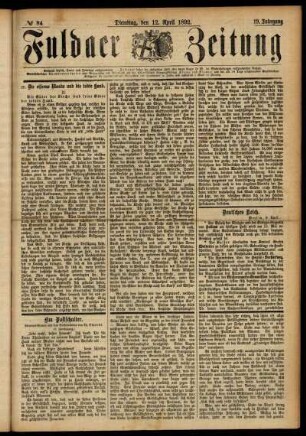 Ausgabe vom Dienstag, den 12. April 1892.