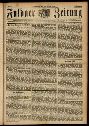 Ausgabe vom Dienstag, den 12. April 1892.
