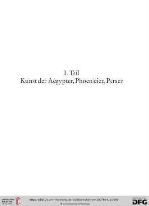 Kunst der Aegypter, Phoenicier, Perser
