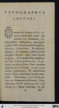 Typographus Lectori.