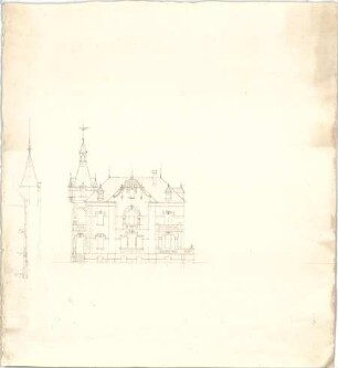 Reiffenstuel, Carl; Villa - Ansicht, Schnitt