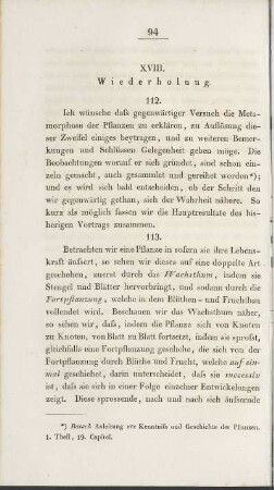 XVIII. Wiederholung. / XVIII. Récapitulation.