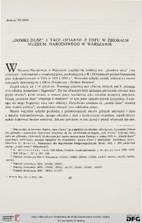 25: "Domki dusz" i tace ofiarne z Edfu w zbiorach Muzeum Narodowego w Warszawie