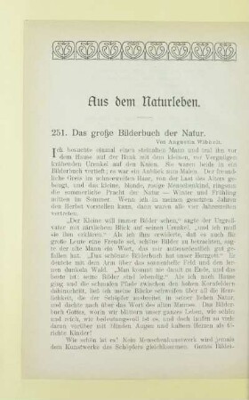 Aus dem Naturleben