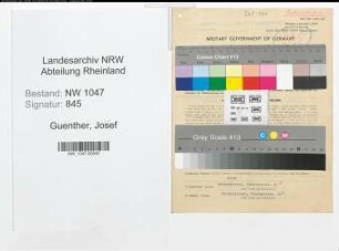Entnazifizierung Josef Guenther , geb. 18.02.1901 (Vertreter)