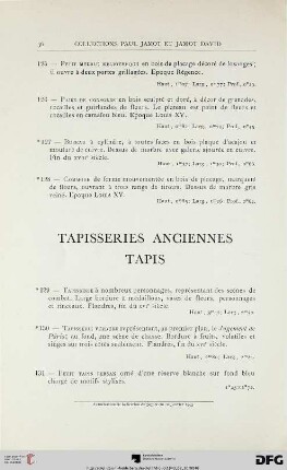 Tapisseries anciens – Tapis (Nr. 129-131)