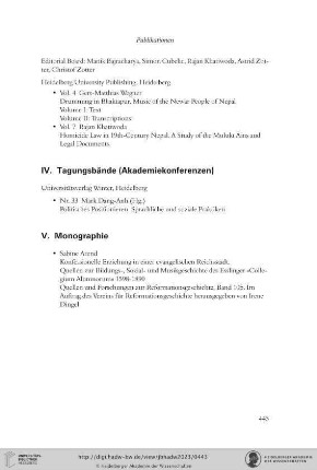 V. Monographie