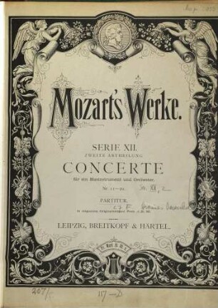 Wolfgang Amadeus Mozart's Werke : Kritisch durchgesehene Gesammtausgabe. 12,2, Concerte für ein Blasinstrument und Orchester : Nr. 11 - 20