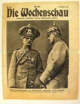 Illustrierte "Die Wochenschau" u.a. zur Rückkehr der Truppen von General von Mackensen