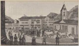 Abbildung eines Lichtdrucks vom Spielhof zu Glarus