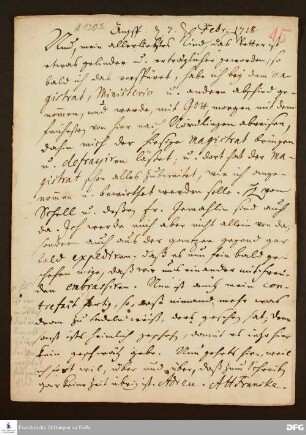 Brief von August Hermann Francke an Anna Magdalena Francke.