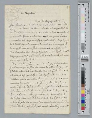 Brief an Prof. Johann Friedrich Wurm
