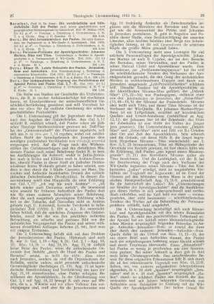27-29 [Rezension] Barnikol, Ernst, Der nichtpaulinische Ursprung des Parallelismus der Apostel Petrus und Paulus (Gal. 2,7-8)