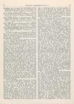 27-29 [Rezension] Barnikol, Ernst, Der nichtpaulinische Ursprung des Parallelismus der Apostel Petrus und Paulus (Gal. 2,7-8)