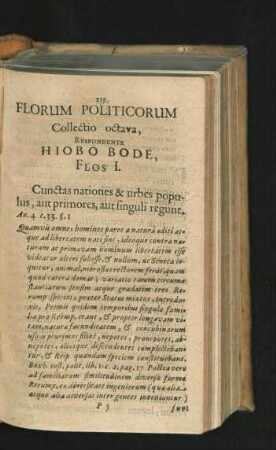 Collectio octava. Respondente Hiobo Bode.