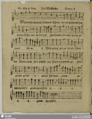 III. Weissensee, Friedrich: Gelobt sei Gott ins Himmels Thron
